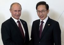 Президент России Владимир Путин и президент РК Ли Мён Бак Президент России Владимир Путин и президент РК Ли Мён Бак