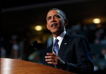 Барак Обама выступает на съезде Демократической партии США Барак Обама