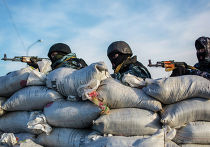 Блок-пост на перешейке в районе Чонгара Блок-пост на перешейке в районе Чонгара