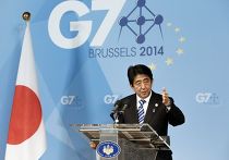 Премьер-министр Японии Синдзо Абэ на саммите G7 в Брюсселе Премьер-министр Японии Синдзо Абэ на саммите G7 в Брюсселе