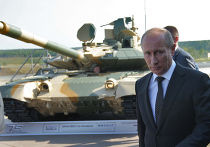 Владимир Путин осматривает танк Т-90АМ Владимир Путин осматривает танк Т-90АМ