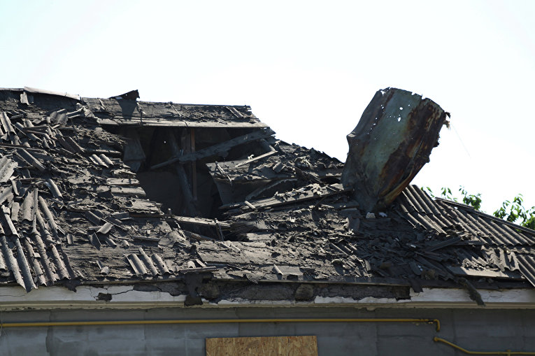 Последствия обстрелов Донецка