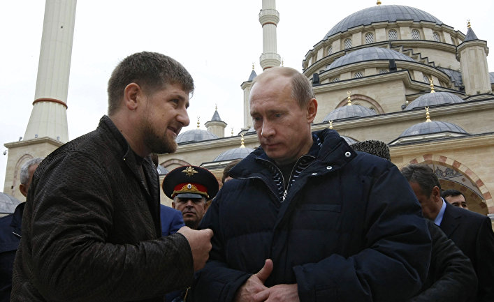 Владимир Путин и Рамзан Кадыров в Грозном