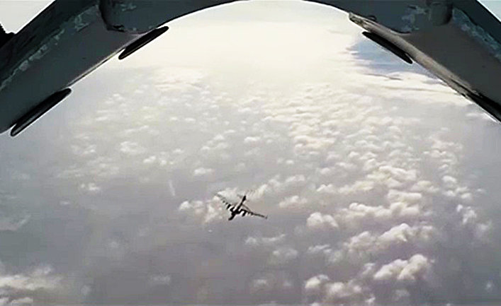 Боевая работа российских Су-25 с АвБ Хмеймим в сопровождении сирийских МиГ-29