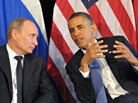 Президент РФ В.Путин встретился с президентом США Б.Обамой Владимир Путин и Барак Обама, архивное фото