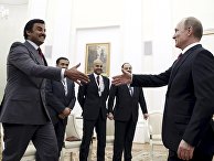 Президент России Владимир Путин и эмир Катара шейх Тамим бен Хамад Аль Тани во время встречи в Кремле. Президент России Владимир Путин и эмир Катара шейх Тамим бен Хамад Аль Тани во время встречи в Кремле.