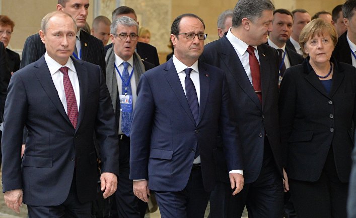 Переговоры лидеров России, Германии, Франции и Украины в Минске