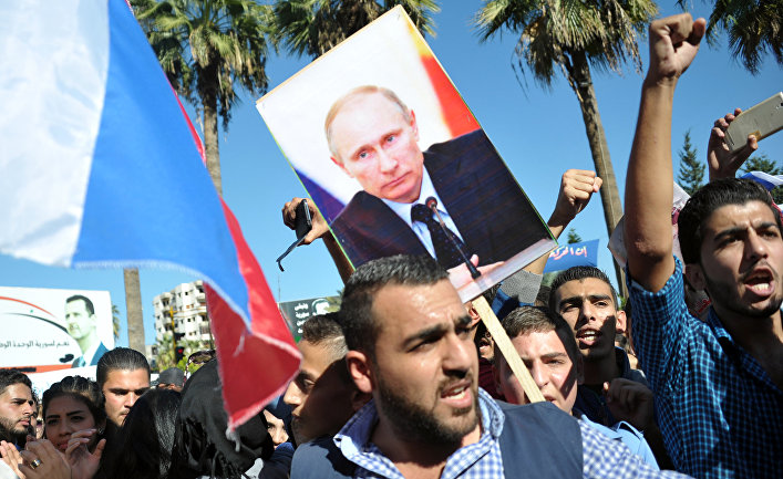 Митинг в поддержку операции российской авиагруппы прошел в городе Тартус