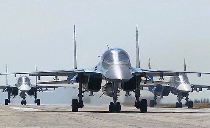 Вылет первой группы самолетов ВКС с авиабазы Хмеймим в пункты постоянного базирования на территории России