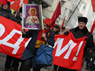 Шествие и митинг КПРФ по случаю 95-летия Советской Армии Шествие и митинг КПРФ по случаю 95-летия Советской Армии