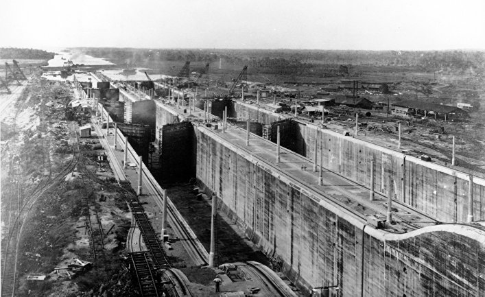 Строительство Панамского канала в 1913 году