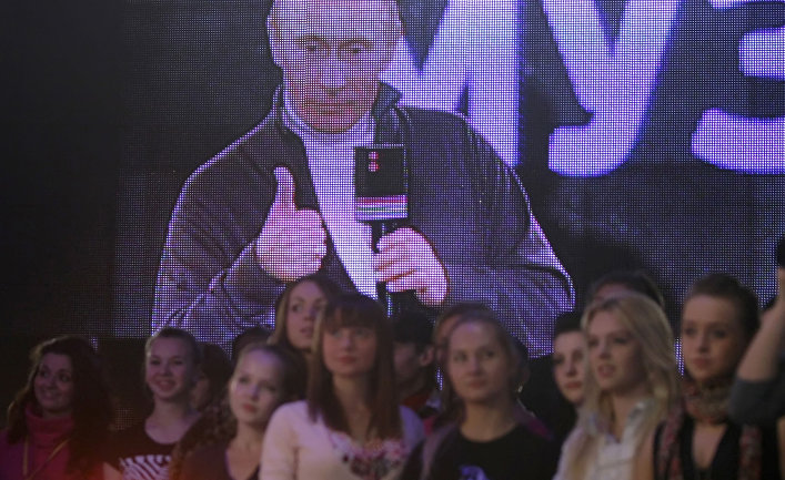 Владимир Путин на съемках специального проекта телеканала "Муз-ТВ"