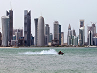 Небоскреб Doha Tower в столице Катара Дохе Небоскреб Doha Tower в столице Катара Дохе