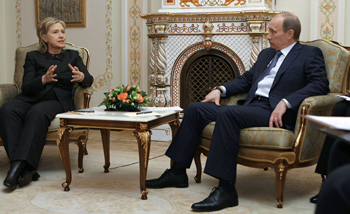 Премьер-министр РФ Владимир Путин встретился с госсекретарем США Хиллари Клинтон