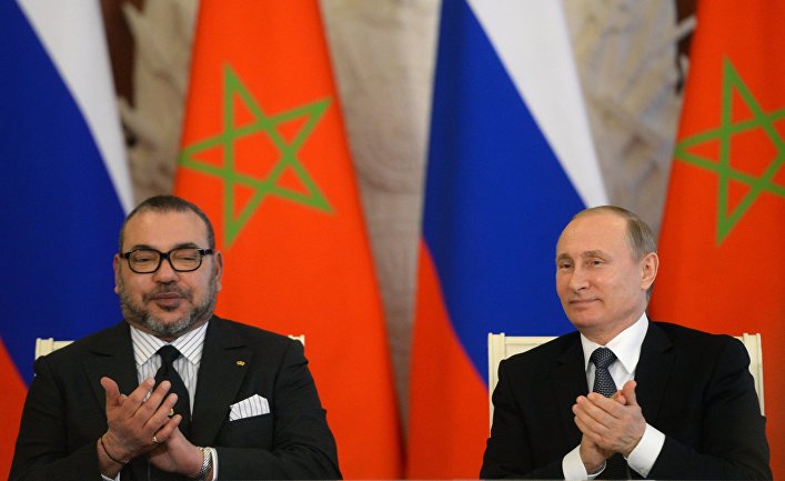 Встреча президента РФ Владимира Путина с королем Марокко Мухаммедом VI