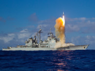 Корабль USS Lake Erie (CG-70) с боевой информационно-управляющей системой Aegis Корабль USS Lake Erie (CG-70) с боевой информационно-управляющей системой Aegis