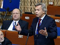 Председатель комитета Государственной Думы РФ по международным делам Алексей Пушков выступает на пленарном заседании зимней сессии Парламентской ассамблеи Совета Европы. 27 января 2015 Председатель комитета Государственной Думы РФ по международным делам Алексей Пушков выступает на пленарном заседании зимней сессии Парламентской ассамблеи Совета Европы. 27 января 2015
