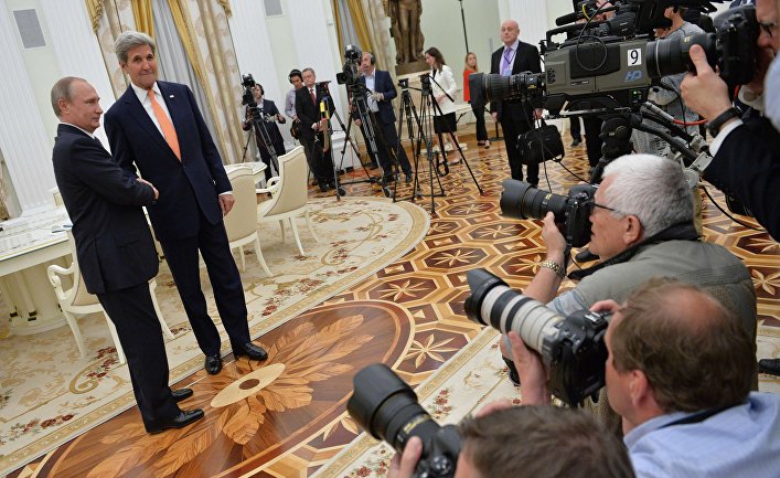 Рабочая встреча президента РФ Владимира Путина с государственным секретарем США Джоном Керри