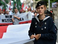Участники марша памяти жертв Волынской резни в Пшемышле Участники марша памяти жертв Волынской резни в Пшемышле
