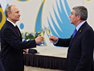 Президент России Владимир Путин и президент МОК Томас Бах Президент России Владимир Путин и президент МОК Томас Бах