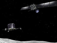 Зонд Rosetta развертывает посадочный модуль Philae на комете Зонд Rosetta развертывает посадочный модуль Philae на комете
