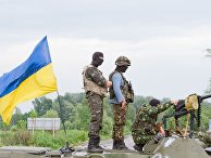 Украинские солдаты в окрестностях Славянска Украинские солдаты в окрестностях Славянска