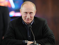 Кандидат в президенты РФ В. Путин посещает избирательный штаб Кандидат в президенты РФ В. Путин посещает избирательный штаб