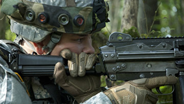 Американский солдат на военных учениях в Хорватии