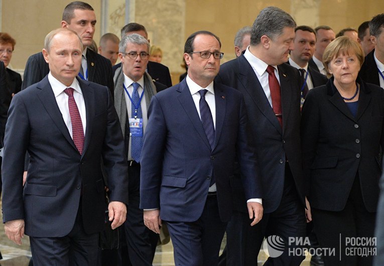 Переговоры лидеров России, Германии, Франции и Украины в Минске