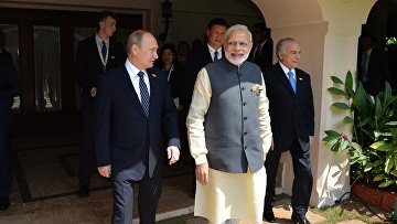 Президент РФ Владимир Путин и премьер-министр Индии Нарендра Моди