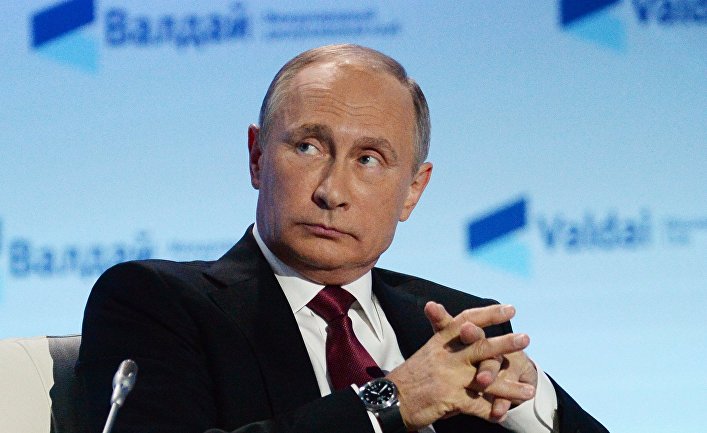 Президент РФ Владимир Путин во время заседания Международного дискуссионного клуба «Валдай» в Сочи