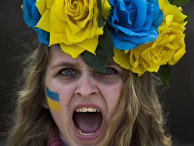 Демонстрация в поддержку украинских протестов в Мадриде Демонстрация в поддержку украинских протестов в Мадриде