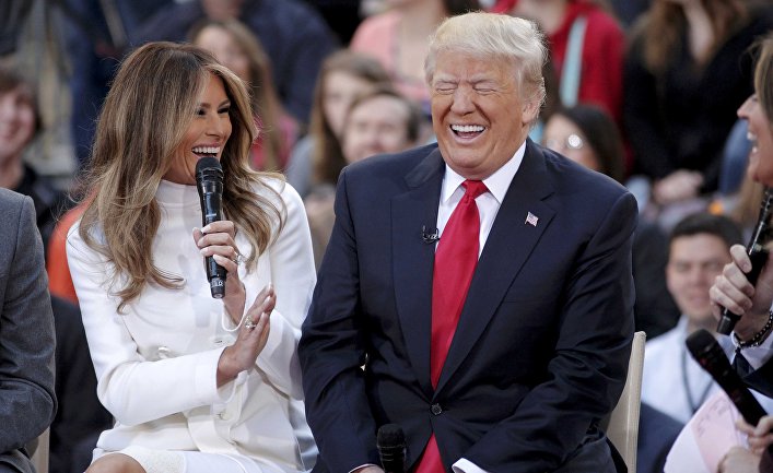 Дональд Трамп и его жена Меланья Трамп во время шоу NBC «Today»
