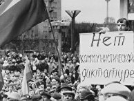 Демонстрация на площади перед зданием парламента в Вильнюсе Демонстрация на площади перед зданием парламента в Вильнюсе