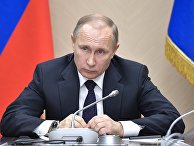 Президент РФ Владимир Путин проводит совещание с членами кабинета министров РФ