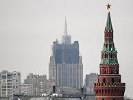 Реконструкция шпиля на здании Министерства иностранных дел РФ Москвы Реконструкция шпиля на здании Министерства иностранных дел РФ Москвы