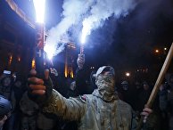 Акция в поддержку участников блокады ДНР в Киеве Акция в поддержку участников блокады ДНР в Киеве