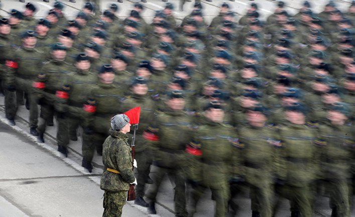 Совместная тренировка пеших парадных расчетов войск Московского гарнизона к военному параду