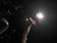 Запуск ракет с американского эсминца «Портер» в Сирии Запуск ракет с американского эсминца «Портер» в Сирии