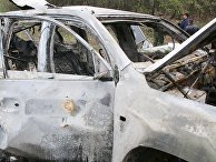 Место подрыва автомобиля сотрудников патруля Специальной мониторинговой миссии ОБСЕ на Украине в районе населенного пункта Пришиб в Луганской области Место подрыва автомобиля сотрудников патруля Специальной мониторинговой миссии ОБСЕ на Украине в районе населенного пункта Пришиб в Луганской области
