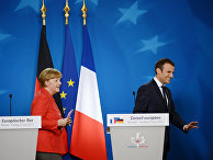 Канцлер ФРГ Ангела Меркель и президент Франции Эммануэль Макрон на саммите ЕС в Брюсселе Канцлер ФРГ Ангела Меркель и президент Франции Эммануэль Макрон на саммите ЕС в Брюсселе