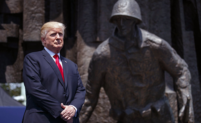 Президент США Дональд Трамп во время визита в Варшаву. 6 июля 2017 Президент США Дональд Трамп во время визита в Варшаву. 6 июля 2017