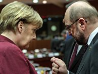 Канцлер ФРГ Ангела Меркель и президент Европейского парламента Мартин Шульц Канцлер ФРГ Ангела Меркель и президент Европейского парламента Мартин Шульц