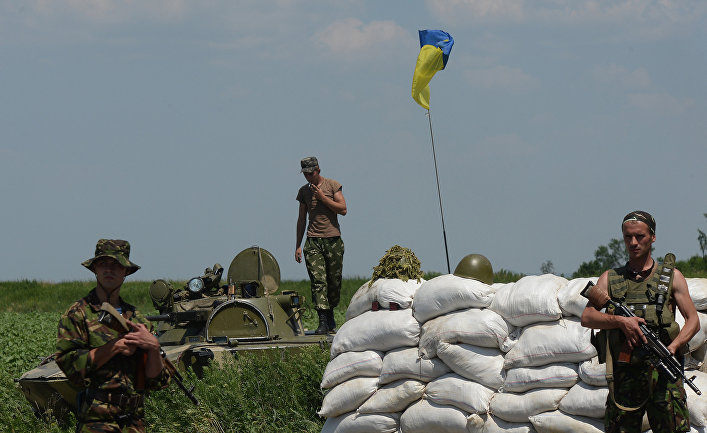 Блокпост украинских военных в Донецкой области