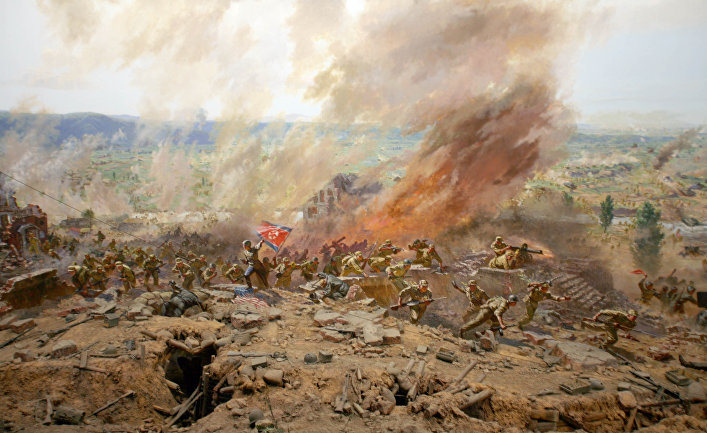 Картина в военном музее Пхеньяна, КНДР