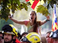 Всеобщая забастовка в поддержку референдума о независимости Каталонии в Барселоне Всеобщая забастовка в поддержку референдума о независимости Каталонии в Барселоне
