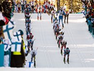 Спортсмены на дистанции мужского скиатлона во время чемпионата мира по лыжным видам спорта Lahti2017 в финском Лахти Спортсмены на дистанции мужского скиатлона во время чемпионата мира по лыжным видам спорта Lahti2017 в финском Лахти