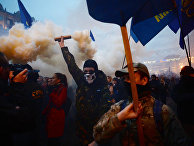 Участники марша по случаю 75-й годовщины создания Украинской повстанческой армии в Киеве, Украина. 14 октября 2017 Участники марша по случаю 75-й годовщины создания Украинской повстанческой армии в Киеве, Украина. 14 октября 2017