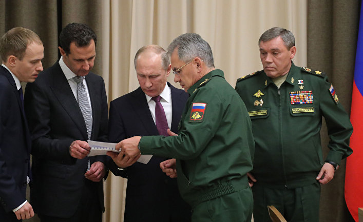 Рабочая встреча президента РФ В. Путина с президентом Сирии Б. Асадом