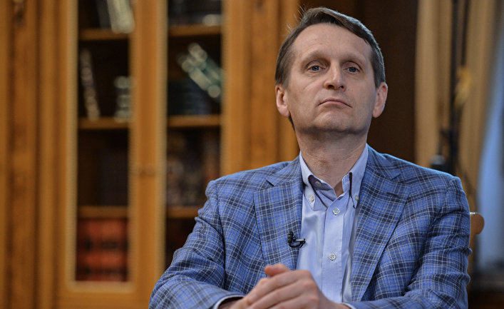 Председатель Государственной Думы РФ Сергей Нарышкин во время интервью в Госдуме РФ